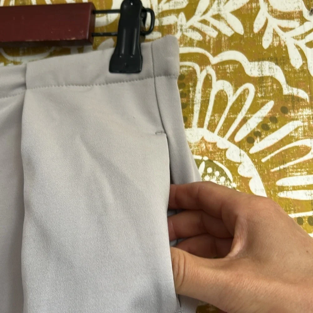 NWOT Free People Tyler Menswear Pleated Wide Leg Trousers in Dove Grey Sz XS